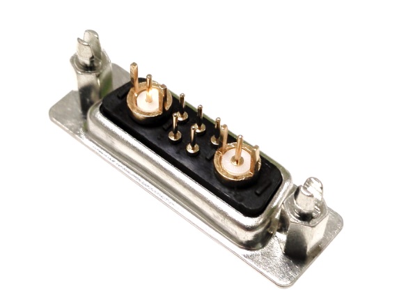 High current 7W2 female plug straight board front lock nut rear rivet harpoon black plastic connecto