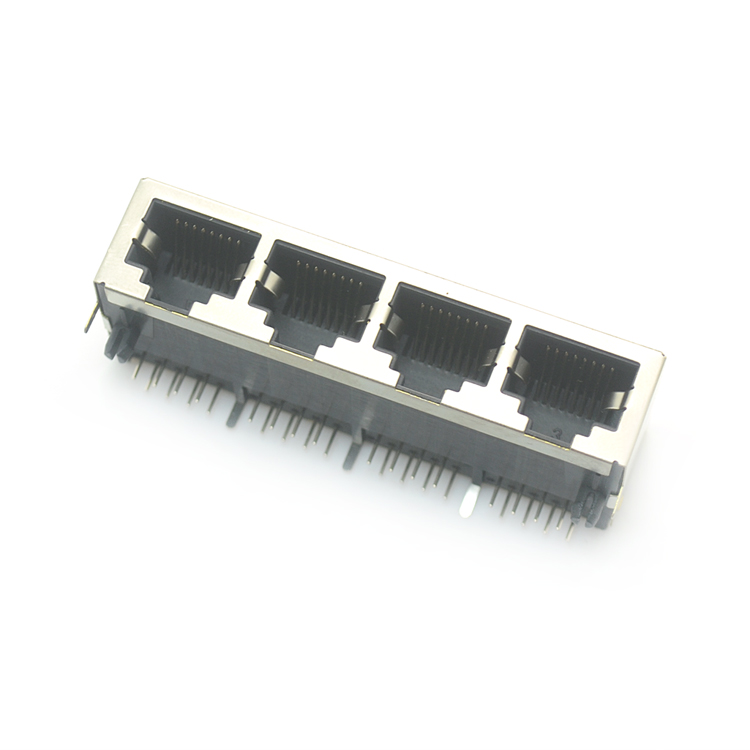 RJ45-10P8C 1x4 angled connector