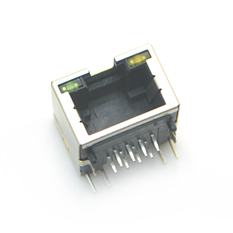 RJ45-8P8C with LED on top short body angled plug