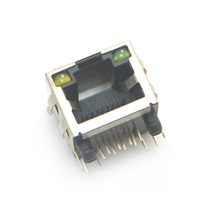 RJ45-8P8C with light on top with spring bent plug