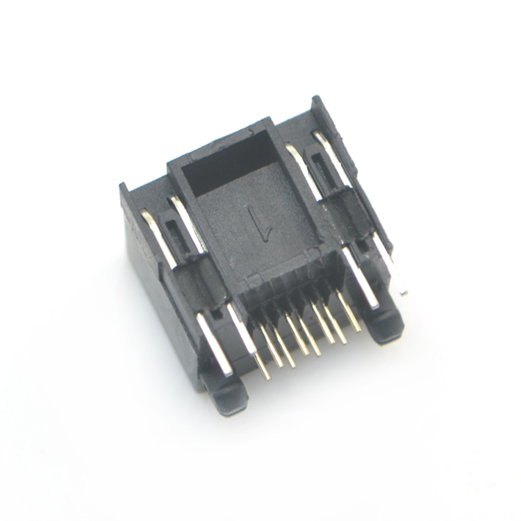 RJ45-8P8C Black Angled Plug with Top Light