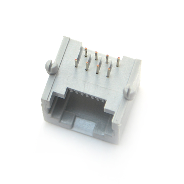 RJ45-8P8C fully plastic gray bent plug