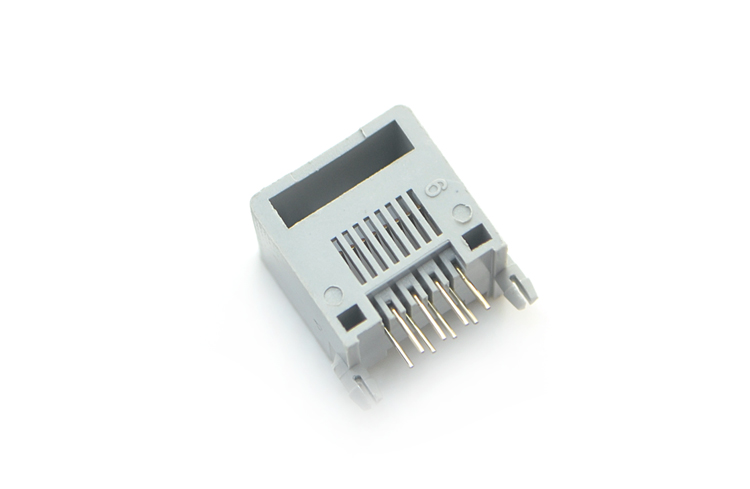 RJ45-8P8C fully plastic gray bent plug