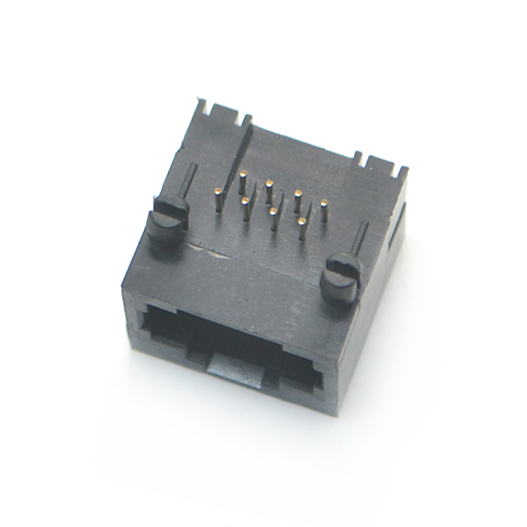 RJ45-8P8C fully plastic black bent plug