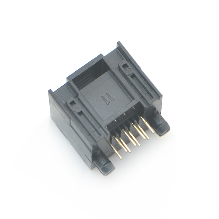 RJ45-8P8C fully plastic black bent plug