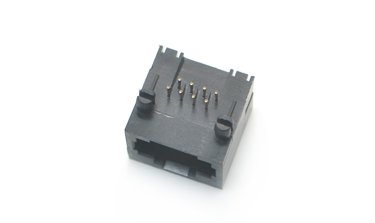 RJ45-8P8C fully plastic black bent plug