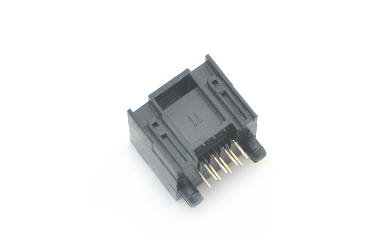 RJ45-8P8C fully plastic black bent plug