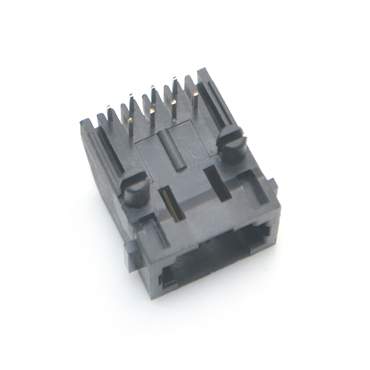 RJ45-8P8C Full Plastic Black With Ear Angled Plug