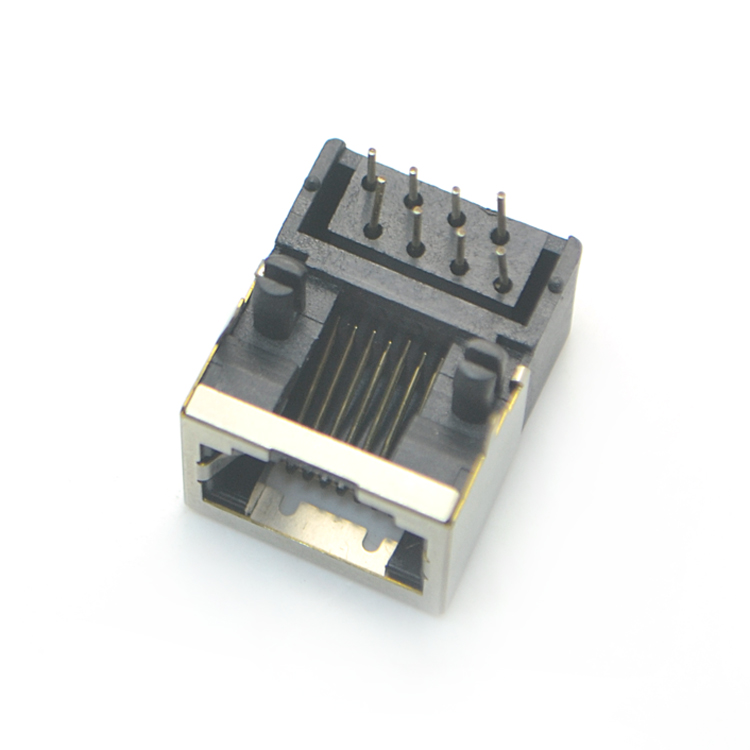 RJ45-8P8C Half-covered angled plug