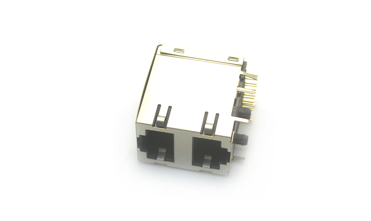 RJ45-8P8C 2x1 angled connector