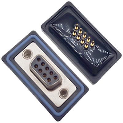 Sub Waterproof Tech D-SUB 9P Female Waterproof Connector 180 Degree with 4.0mm Pin and Rear ...